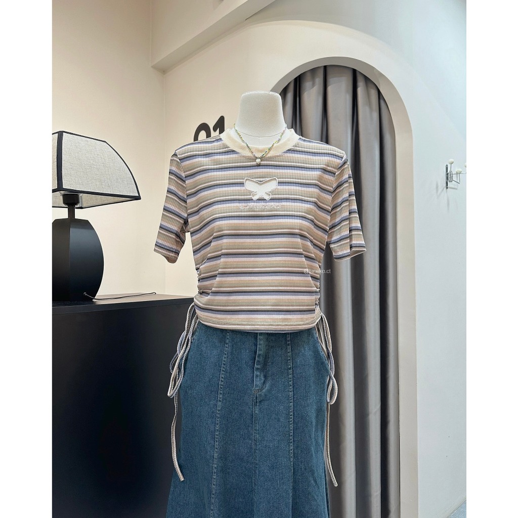 Set jean áo thun sọc 0981 Laneko