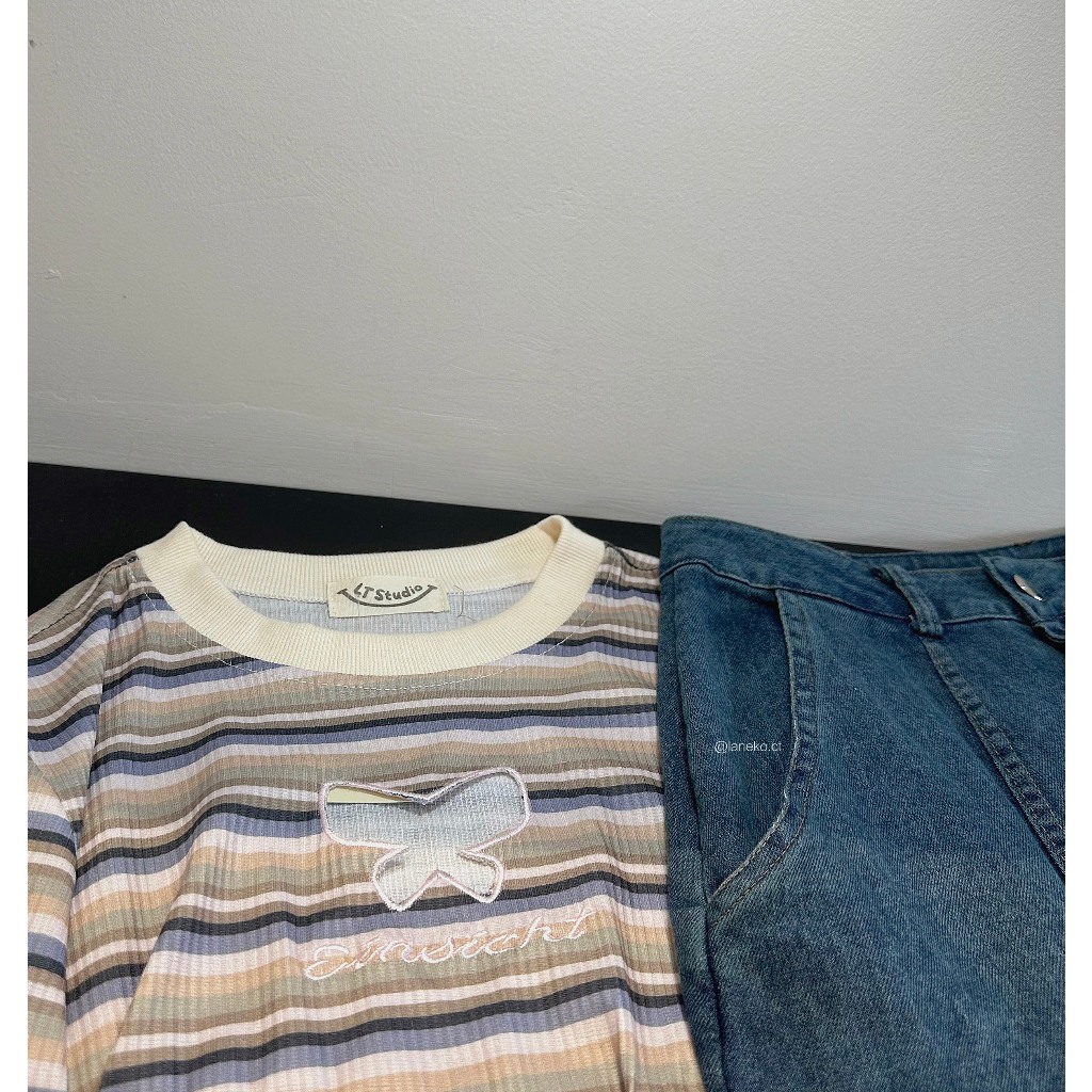 Set jean áo thun sọc 0981 Laneko