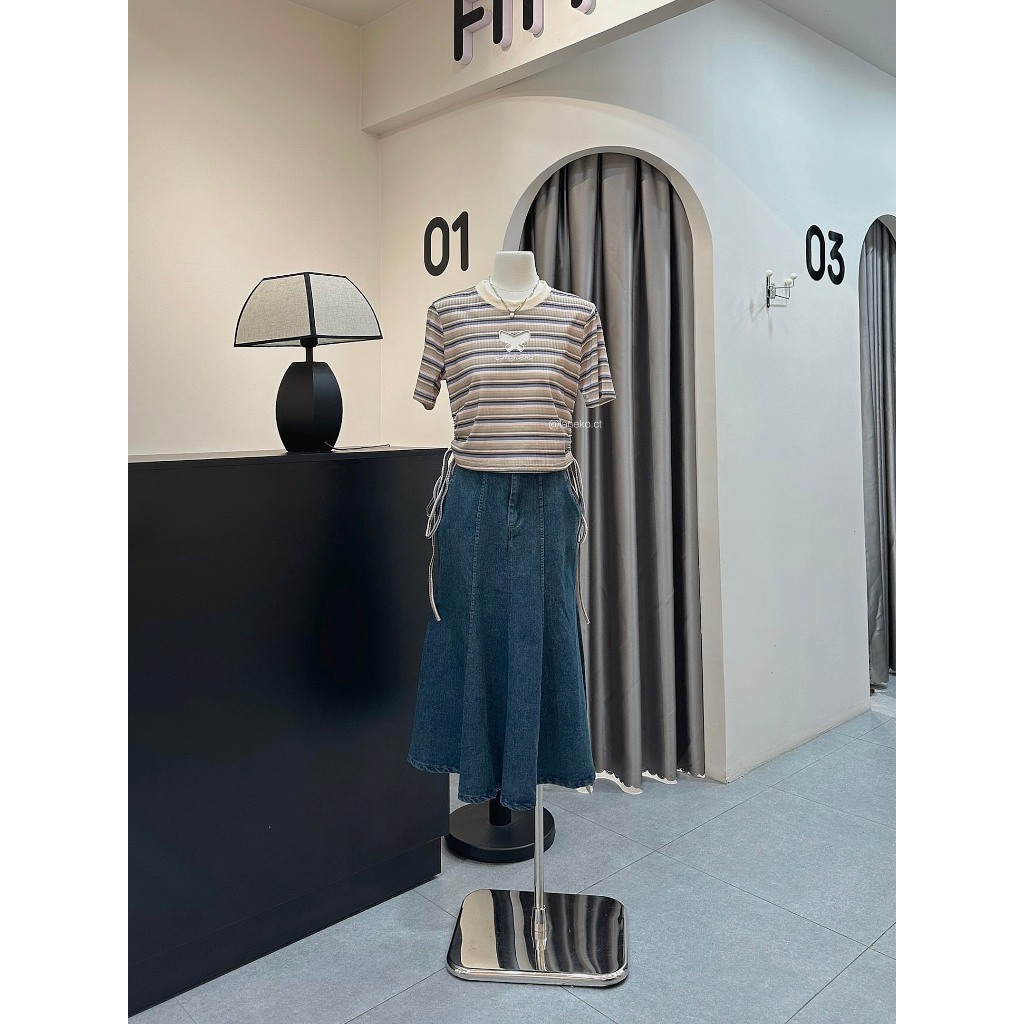 Set jean áo thun sọc 0981 Laneko