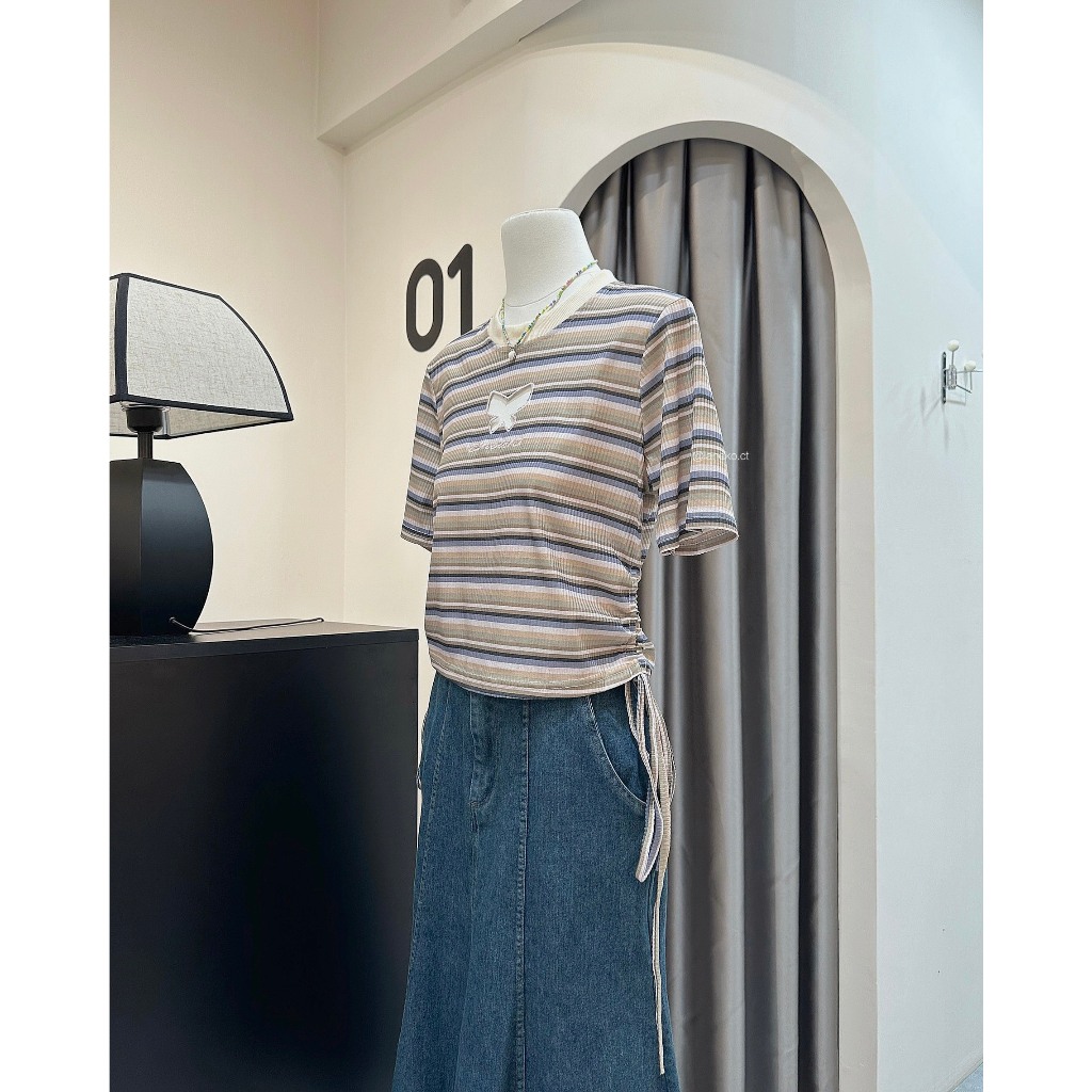 Set jean áo thun sọc 0981 Laneko