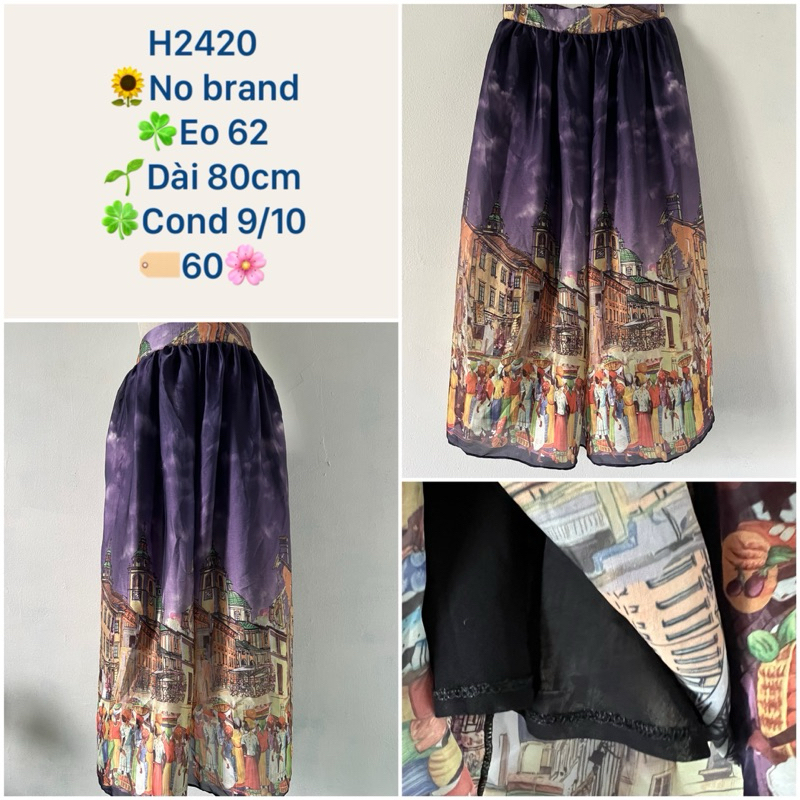 H2420 chân váy xoè dài si