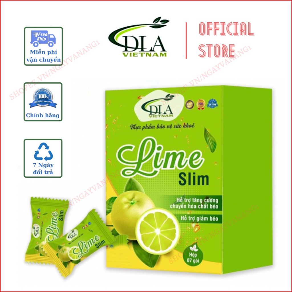 Kẹo Chanh Lime Slim hộp 7 viên - giảm cân giảm mỡ tự nhiên