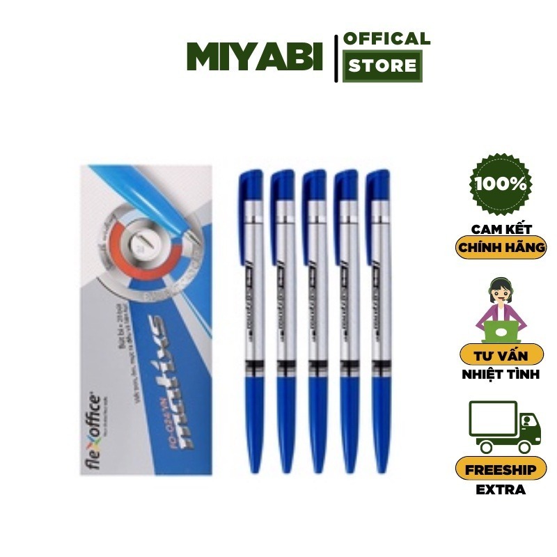 BÚT BI MỰC XANH ÁNH SÁNG MS B33 ĐẦU BI 0.7mm ( 1 cây )