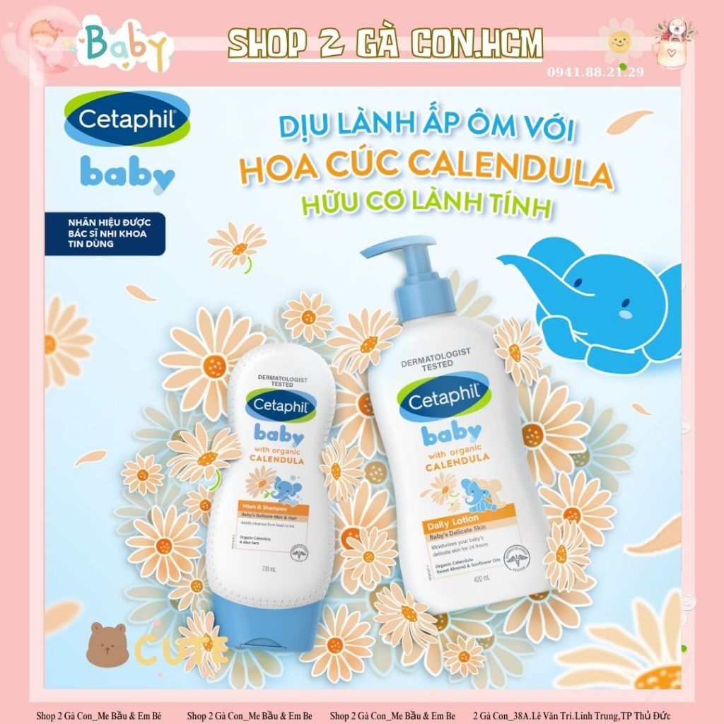 Sữa tắm gội Cetaphil 400ml mẫu mới cho da nhạy cảm
