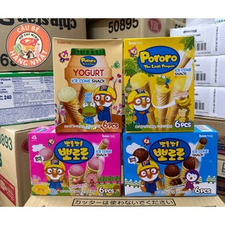 Bánh ốc quế pororo hàn quốc 4 vị 54g/ bánh kem ốc quế