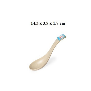 Muỗng súp ,chè nhựa Melamine nhám nâu Size 14cm