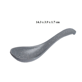 Bộ 10 muỗng súp nhựa Melamine nhám xám Size 14cm