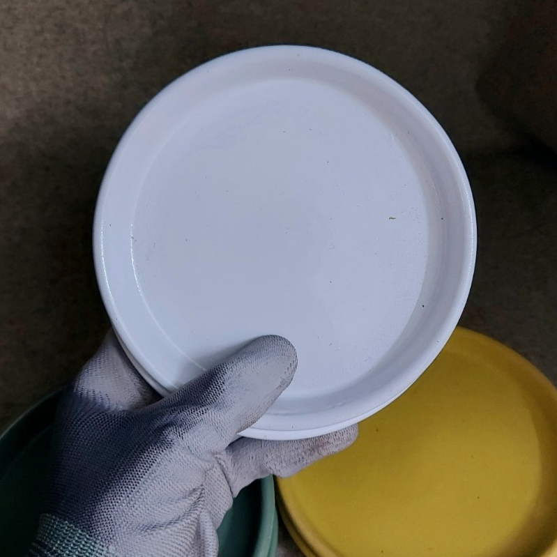 Đĩa lót chậu đất nung sơn màu Bông Garden lót chậu cây cảnh để bàn Miệng 14cm và 16cm