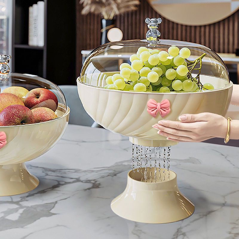 Khay đựng hoa quả trái cây đĩa đựng hoa quả bánh kẹo nhựa có đáy thoát nước cao cấp