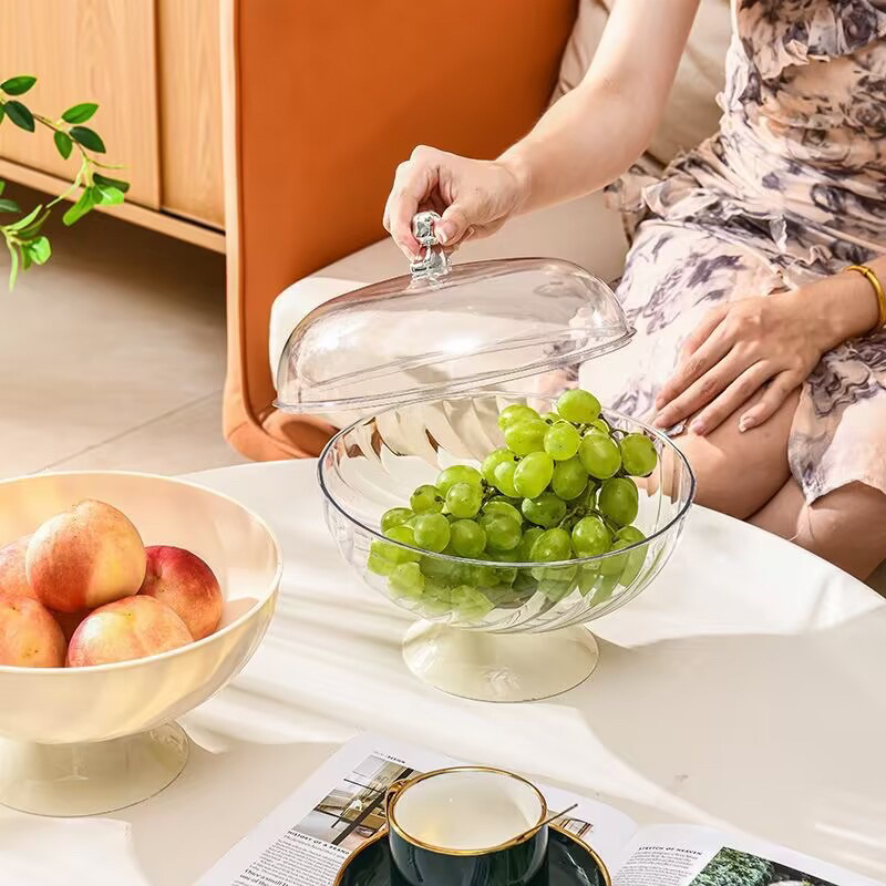 Khay đựng hoa quả trái cây đĩa đựng hoa quả bánh kẹo nhựa có đáy thoát nước cao cấp