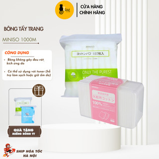 Hộp bông tẩy trang Miniso 1000 miếng - Thấm toner