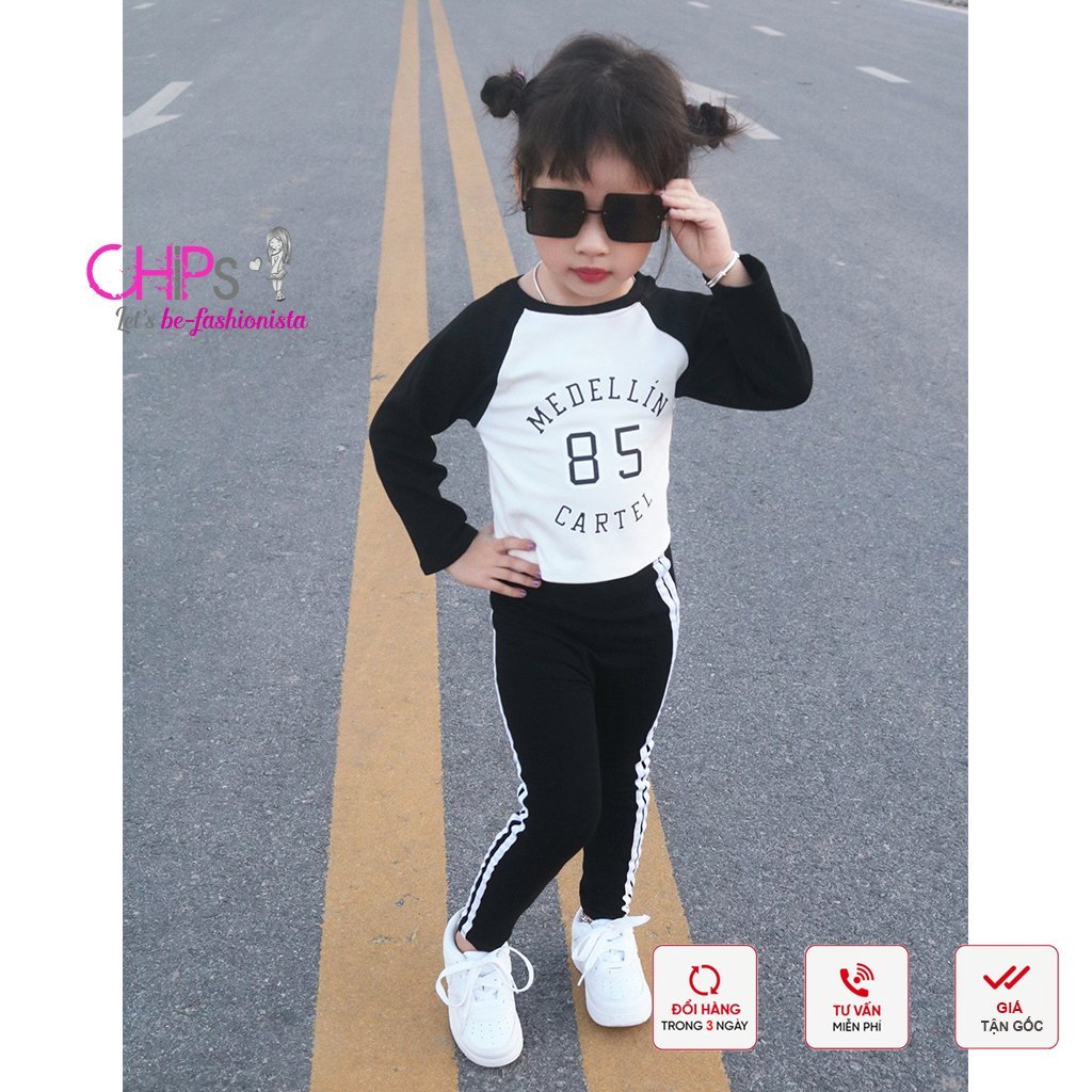 Áo Croptop Dài Tay Dáng Ôm In Họa Tiết Chữ Có Ba Màu Cho Bé Gái