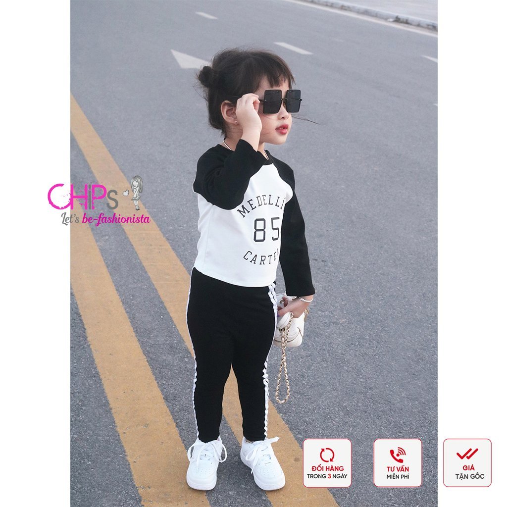 Áo Croptop Dài Tay Dáng Ôm In Họa Tiết Chữ Có Ba Màu Cho Bé Gái