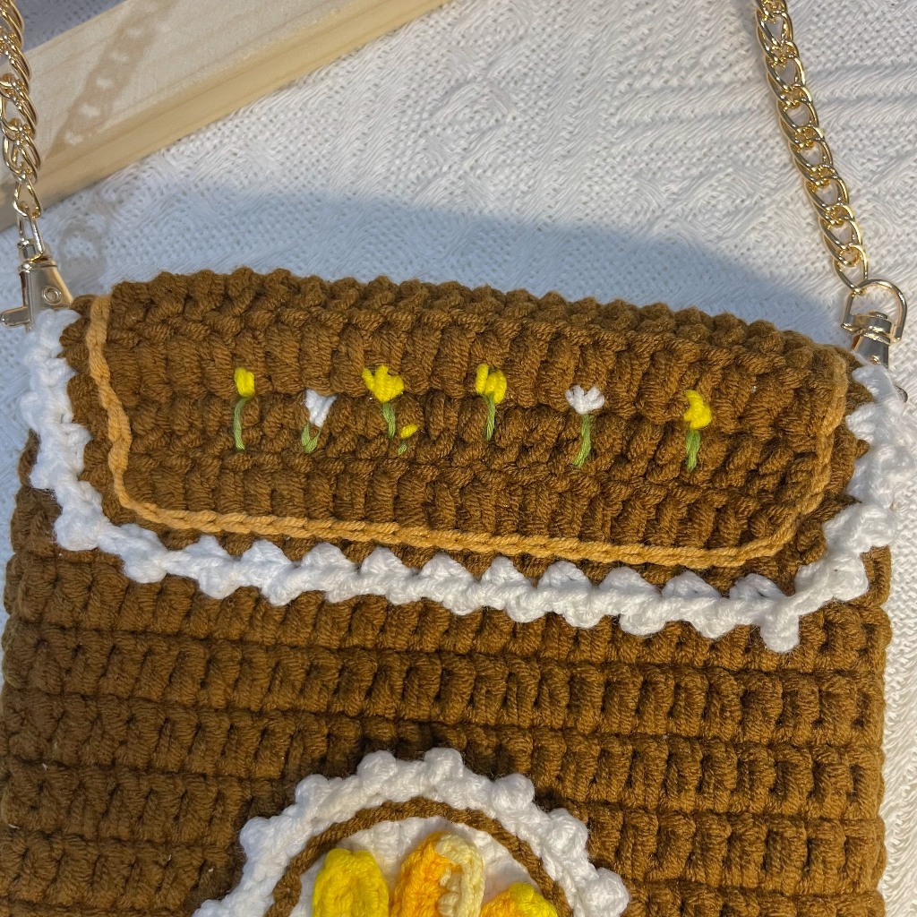 Túi len handmade đựng điện thoại phong cách vintage