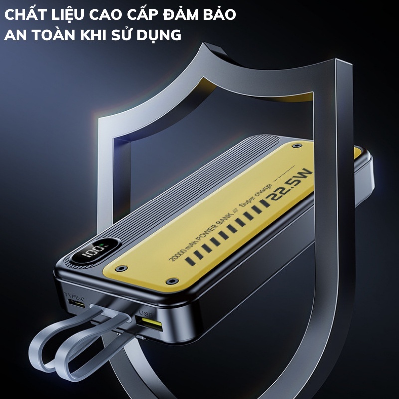 Sạc Dự Phòng 20000mah TZ02 Chính hãng Techzone Tích hợp sạc nhanh 20W PD Sạc Không Nóng Máy Bảo Hành 6 Tháng TECHZONE MA