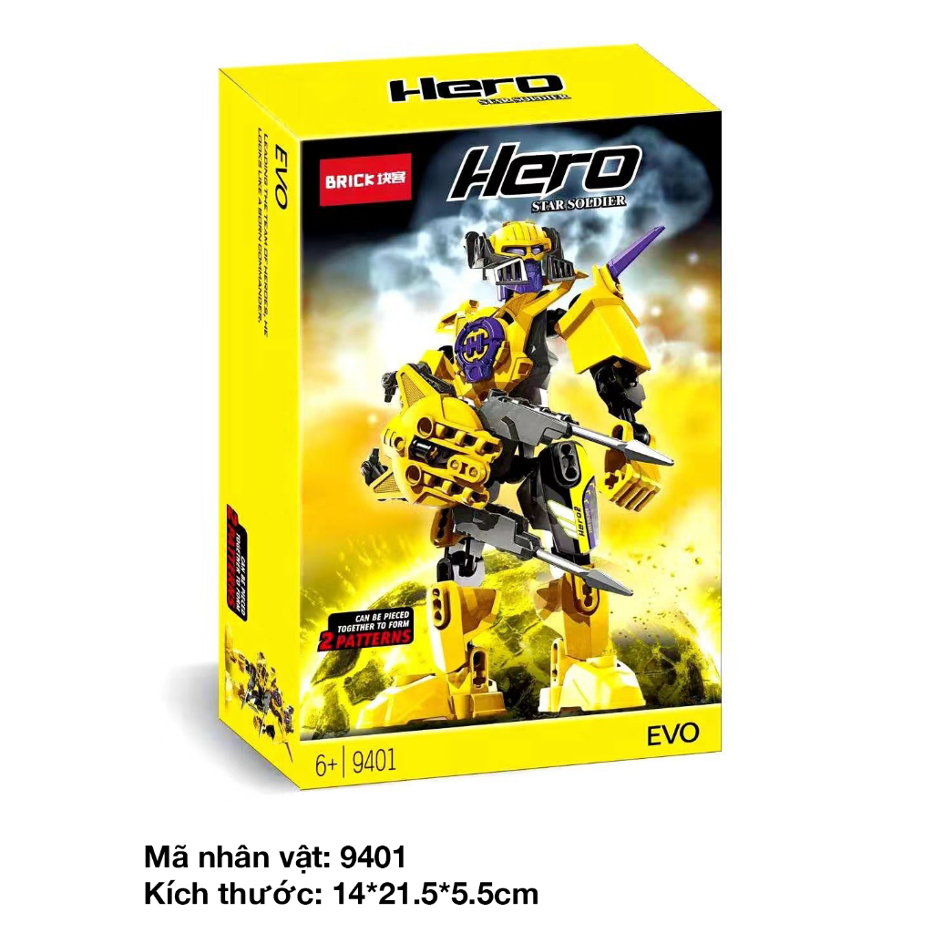 Lắp ráp Decool Chiến binh Hero Factory 2.0 combo Evo + Furno