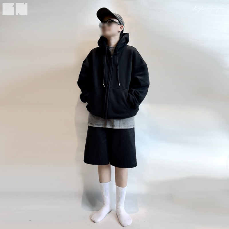 Áo hoddie zip form boxy_chất nỉ cotton siêu dày dặn_Hoddie Zip’s KN