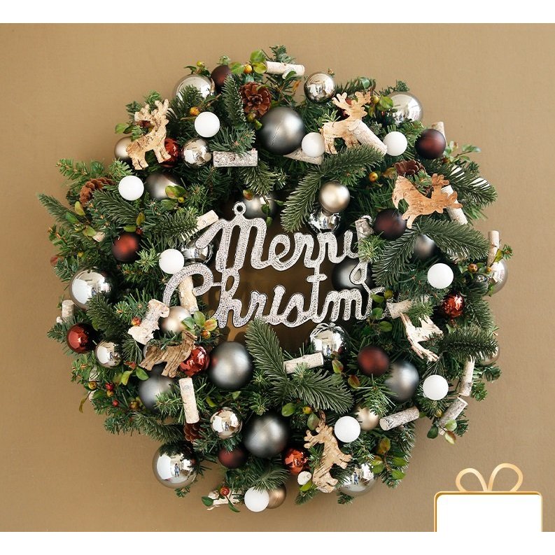 TẶNG ĐÈN - Vòng Hoa Noel, Vòng Nguyệt Quế Trang Trí Giáng Sinh Nhiều mẫu TN002