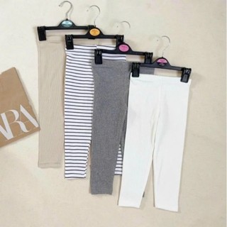 Legging hồng bé gái cotton mềm mát co giãn tốt hoạ tiết xinh xắn (set 2 cái)