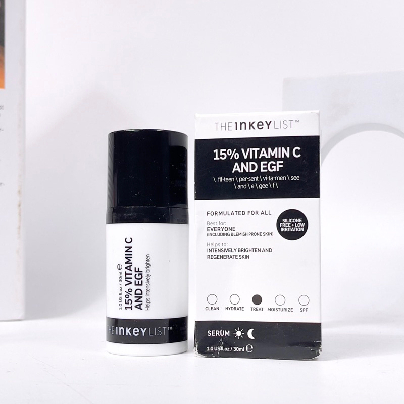 Serum trắng sáng da The INKEY List 15% Vitamin C and EGF Brightening 30ml