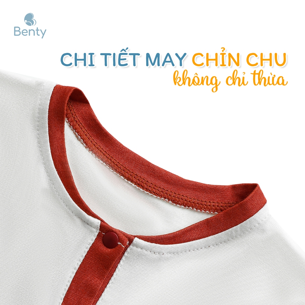 Bộ cộc tay cổ trụ BENTY in hình cá voi  BT041 cotton mềm mịn mát, đồ bộ cho bé trai, bé gái