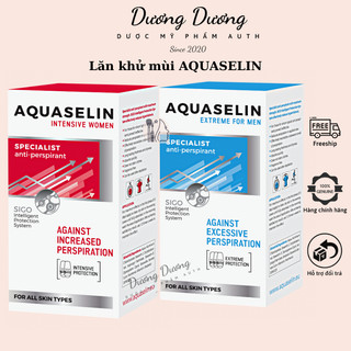 Lăn khử mùi AQUASELIN ngăn mồ hôi, giúp nách khô thoáng Ba Lan 50ml - Dương Dương DMP