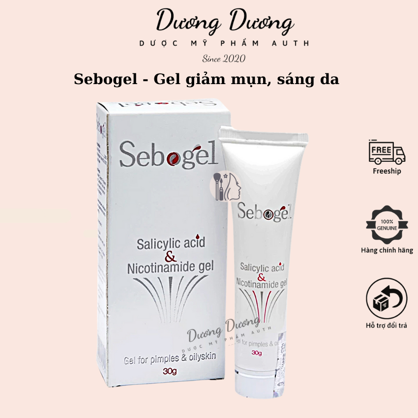 Gel dưỡng Sebogel hỗ trợ giảm mụn, sáng da 30g
