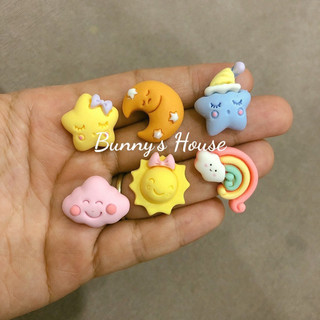 JIBBITZ, STICKER, CHARM SAO, MẶT TRĂNG, MẶT TRỜI, MÂY, CẦU VỒNG TRANG TRÍ DÉP SỤC, DÉP CROSS