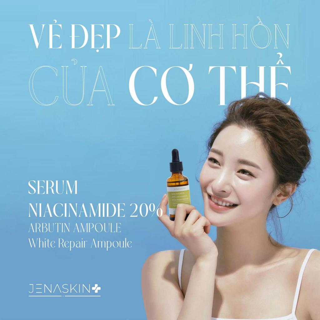Tinh Chất Dưỡng Trắng Jenaskin Niacinamide 20%,Serum Niacinamide 20% JENASKIN Arbutin Ampoule 50ml giảm thâm sạm nám da