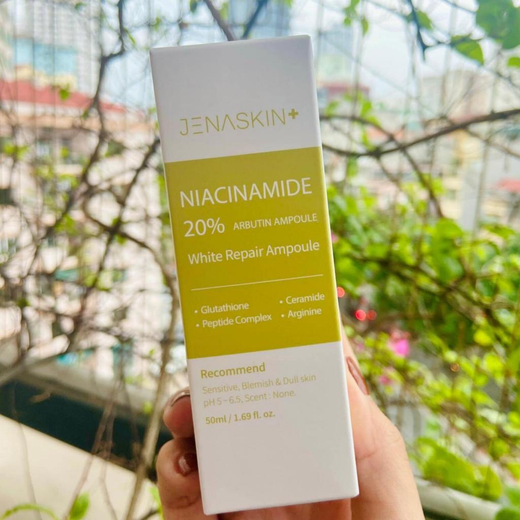 Tinh Chất Dưỡng Trắng Jenaskin Niacinamide 20%,Serum Niacinamide 20% JENASKIN Arbutin Ampoule 50ml giảm thâm sạm nám da