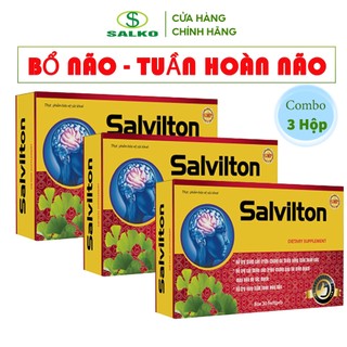 Bổ não SALVILTON viên uống giúp tuần hoàn não, hoạt huyết dưỡng não, giảm rối loạn tiền đình, Hộp 30 viên