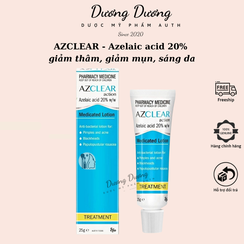 Kem AZCLEAR action Azelaic Acid 20% giảm mụn, mờ thâm 25g