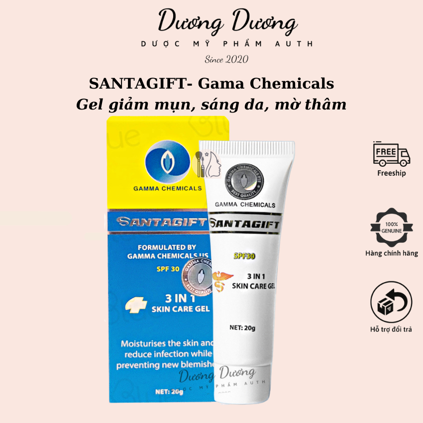 Gel giảm mụn Gamma SANTAGIFT sáng da, ngừa mụn, giảm thâm 20g