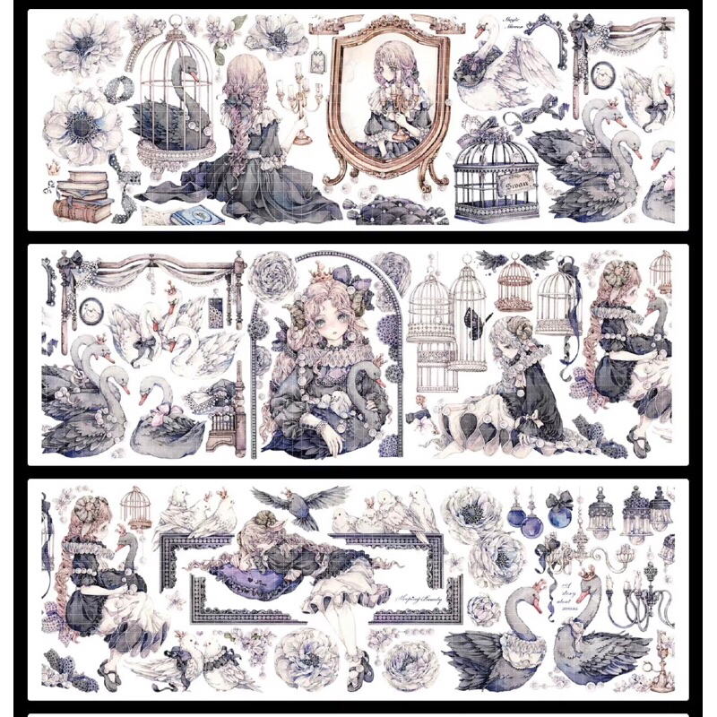 [Chiết theo chu kỳ Loop 100cm] của hãng LION STUDIO họa tiết trang trí (LION-3)=>PET VỎ SÒ