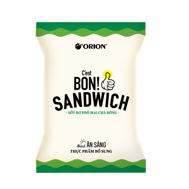 BÁNH C’EST BON SANDWICH SỐT BƠ PHÔ MAI CHÀ BÔNG 147G/ BÁNH CEST BON ORION