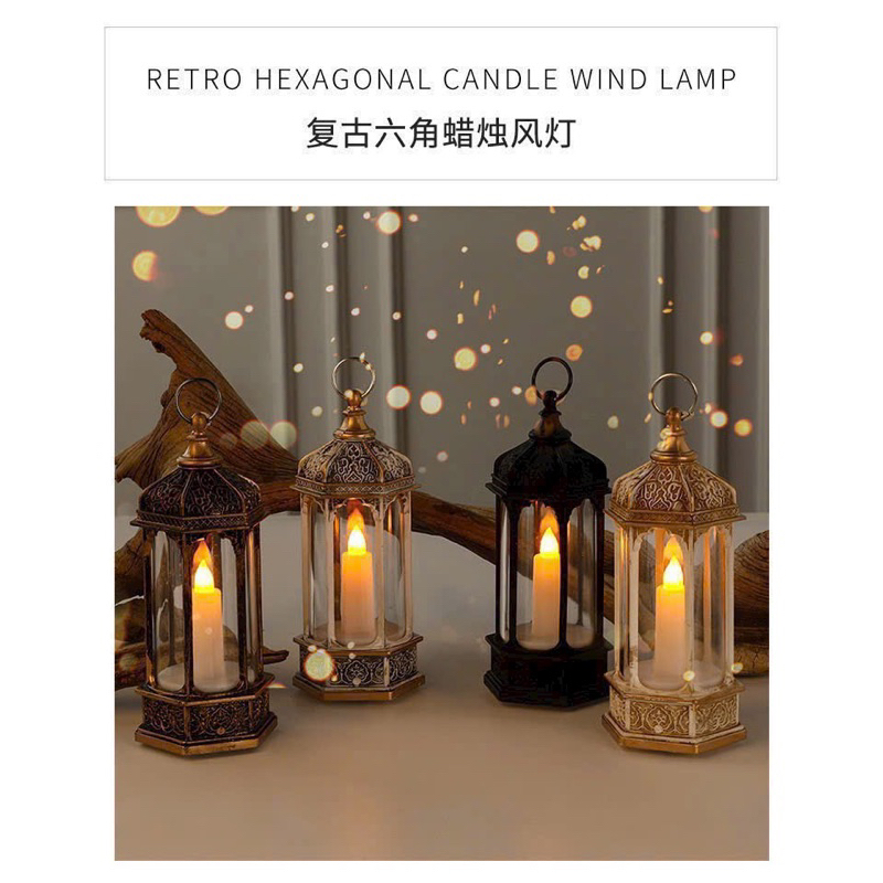 Đèn Nến Hình ngôi nhà, Đèn lục giác trang trí sân vườn, giáng sinh