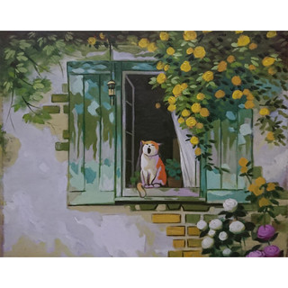Mèo con - tranh sơn dầu vẽ tay 40x50cm