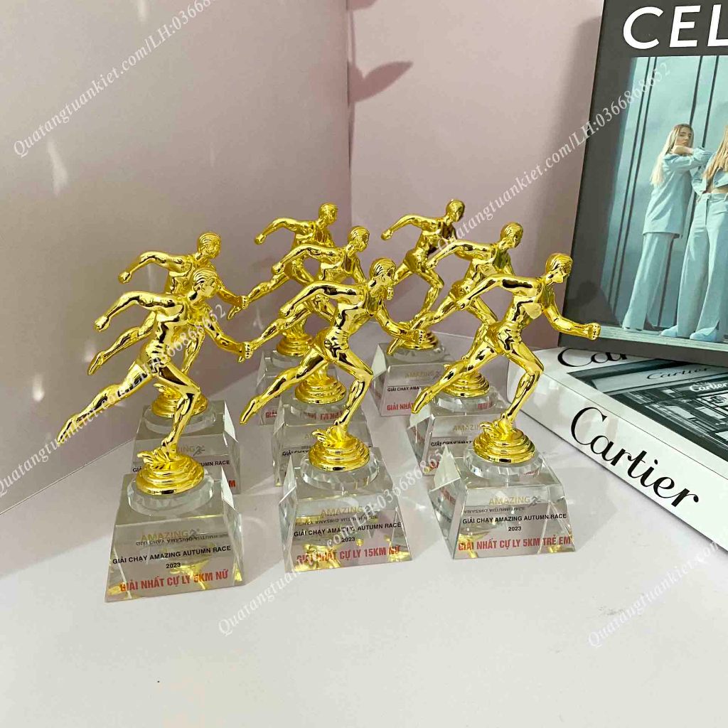 Cúp Pha Lê Giải Chạy Mạ Vàng