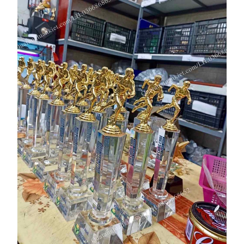 Cúp Pha Lê Giải Chạy Mạ Vàng