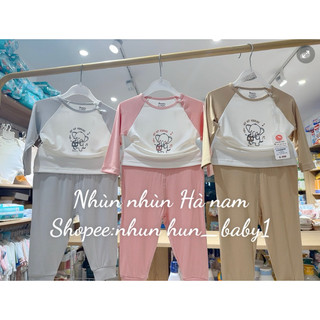 (Nhùn nhùn) Bộ cài vai dài tay đủ hoạ tiết Avaler