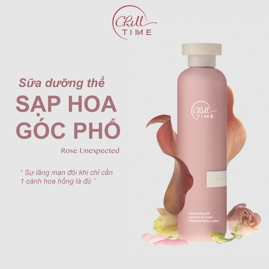 Sữa tắm Sữa dưỡng thể trắng da hương nước hoa 3 tầng hương hương Chill time Hương trà - Hương hoa