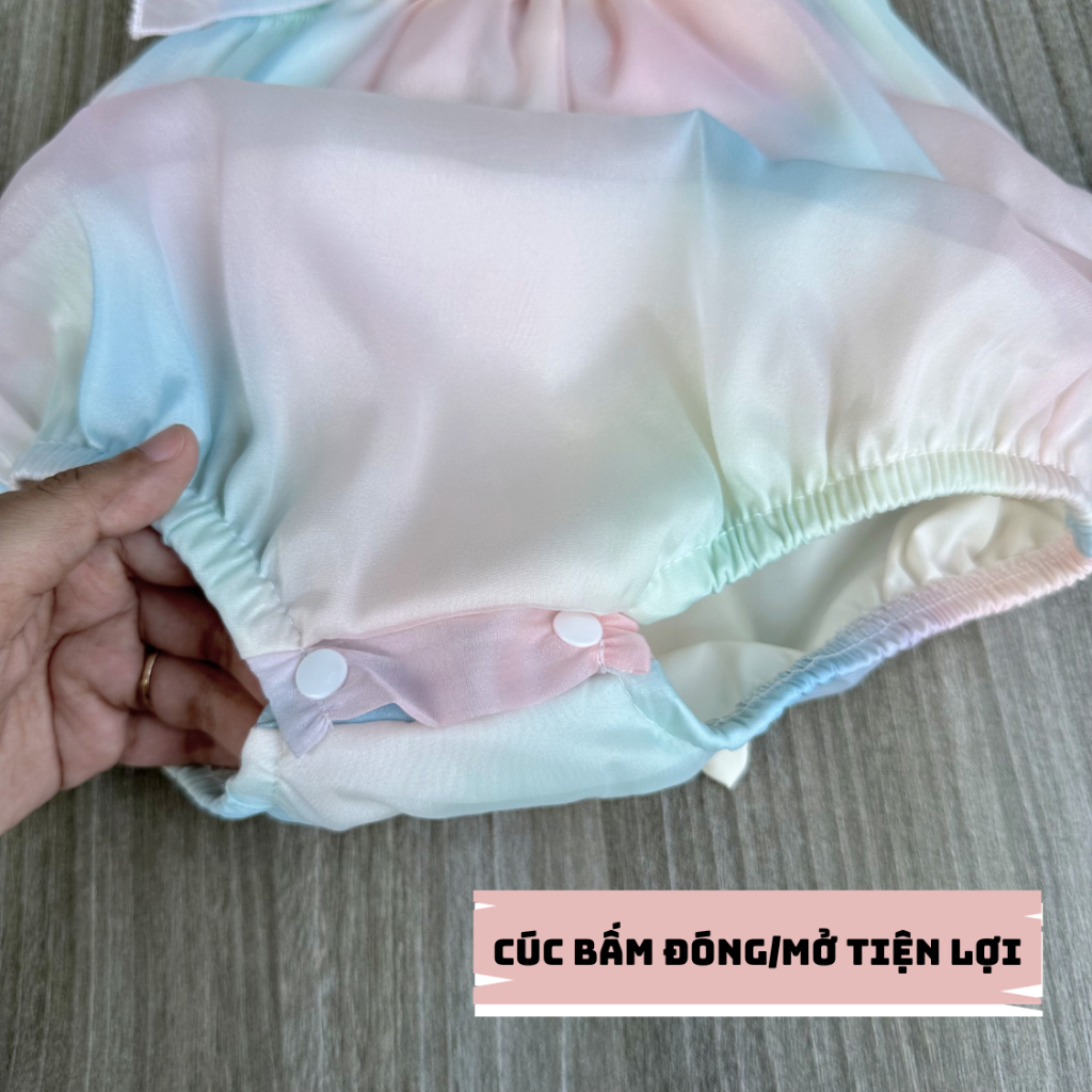 Bodysuit áo liền thân RIOKIDS, quần áo cho bé gái sơ sinh đi chơi, thôi nôi, đầy tháng BD145