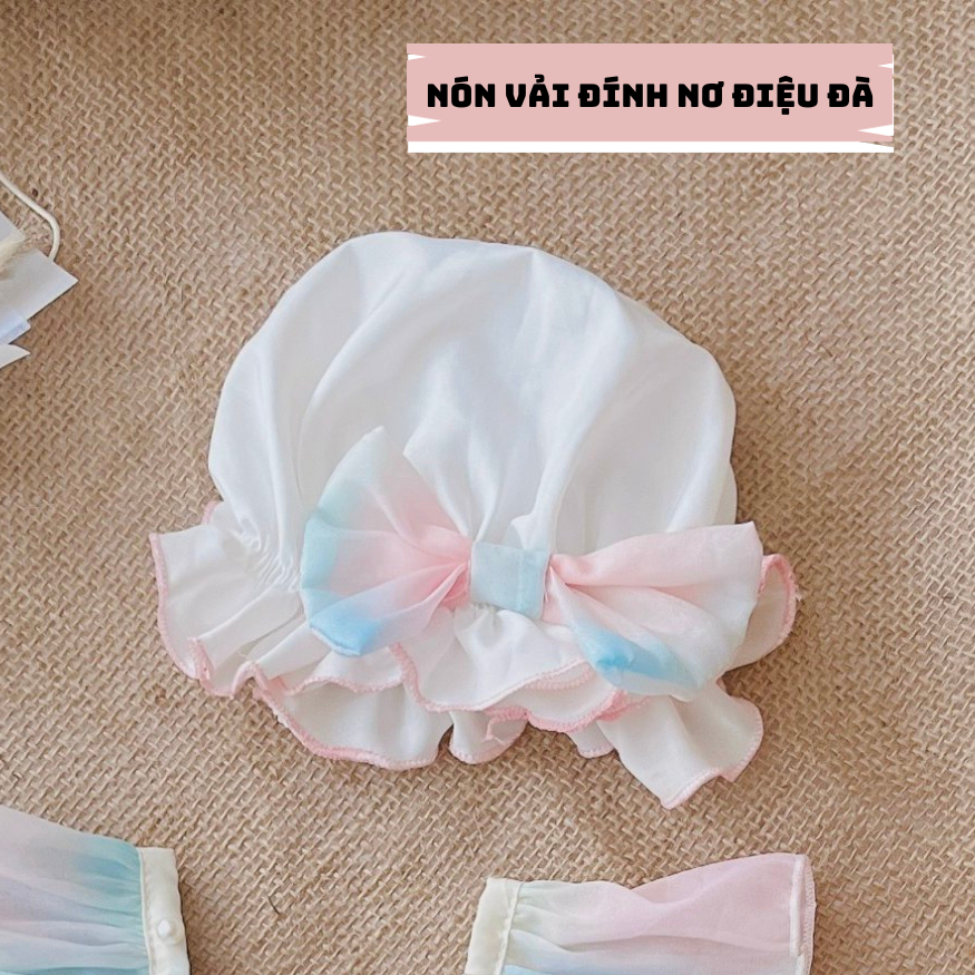 Bodysuit áo liền thân RIOKIDS, quần áo cho bé gái sơ sinh đi chơi, thôi nôi, đầy tháng BD145