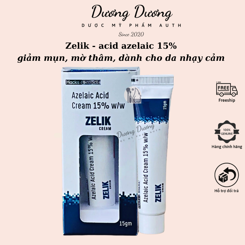 ZELIK Cream 15g - Azelaic Acid 15% hỗ trợ giảm mụn, giảm thâm mụn