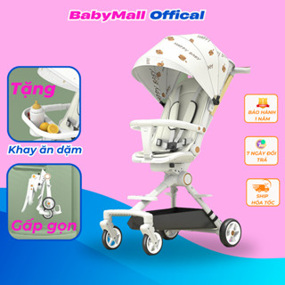 Xe Đẩy Cho Bé Gấp Gọn, Xe Xoay 360 độ, Ngả 3 Tư Thế, Gấp Gọn Nhanh, Dễ Dàng