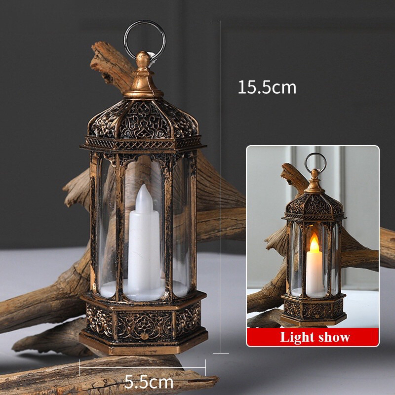 Đèn Nến Hình ngôi nhà, Đèn lục giác trang trí sân vườn, giáng sinh