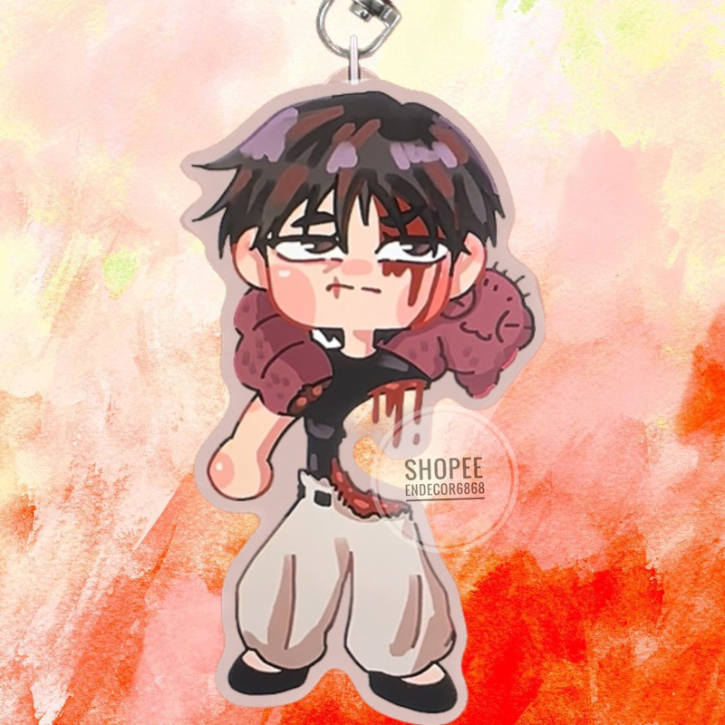 Móc khóa Gojo Satoru cụt nửa người, Geto Suguru cắt đôi đầu Anime Jujutsu kaisen Phụ kiện trang trí hot trend mới nhất