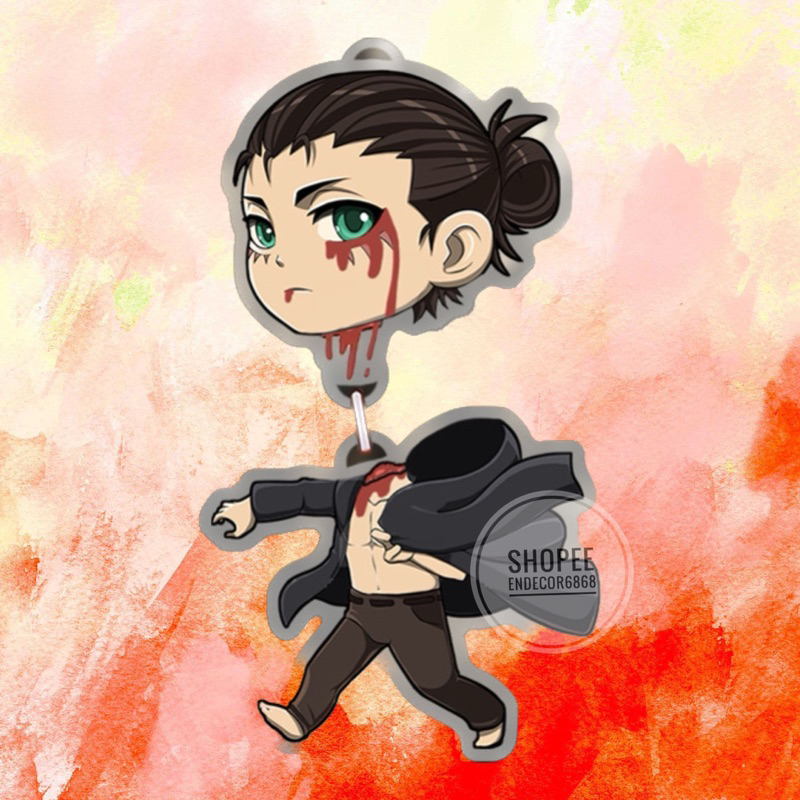 Móc khóa Gojo Satoru cụt nửa người, Geto Suguru cắt đôi đầu Anime Jujutsu kaisen Phụ kiện trang trí hot trend mới nhất