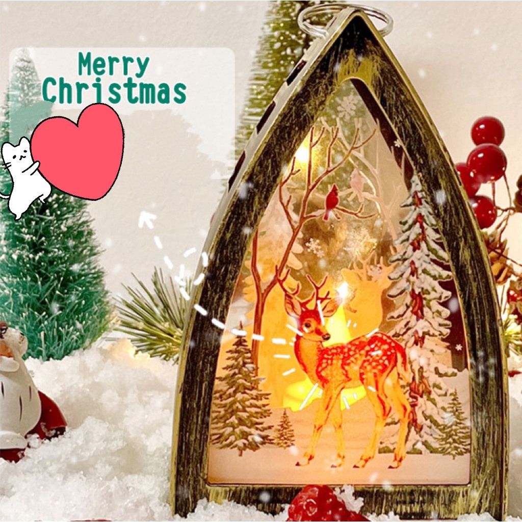 Đèn trang trí xinh bóng led chủ đề Noel nhiều hình cute độc đáo, đèn led decor phòng dễ thương,  Quà tặng Xmas ý nghĩa