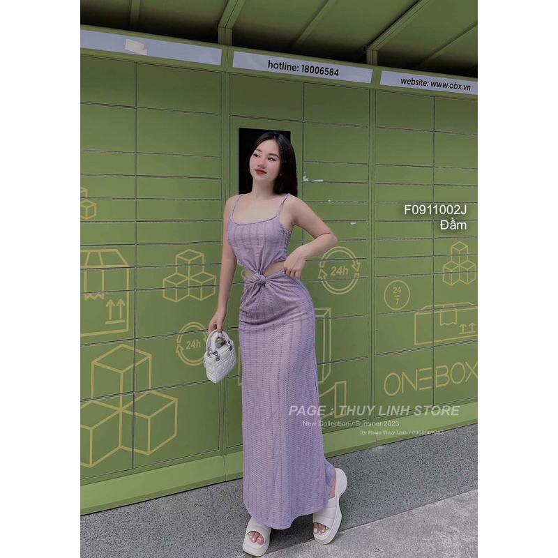 Đầm maxi 2 dây khoét eo xoắn bụng sang trọng VIENS STORE